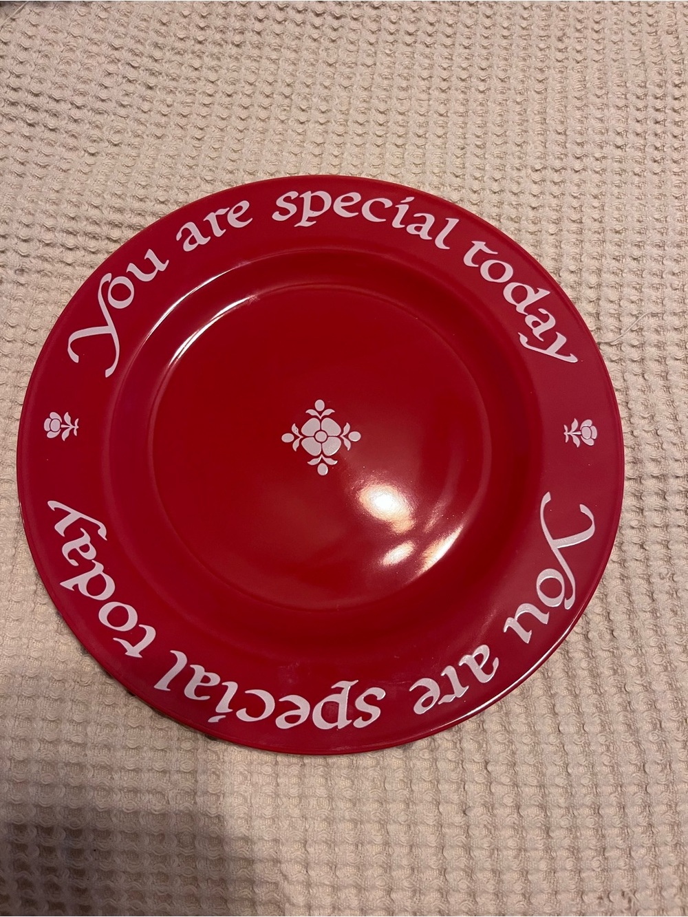 Red 'You Are Special Today' Decorative Serving Plate